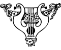 lyre and garland