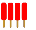 4 Red Single Popsicle