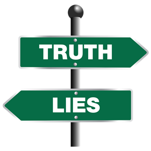 Truth And Lies Sign
