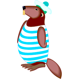 Beaver in Suimsuit