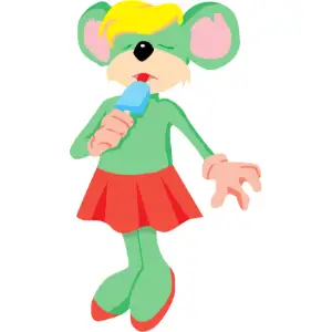 Dog Eating Popcicle Clipart