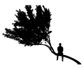Man Sitting On Tree Silhouette