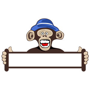 Monkey Holding Blank Sign
