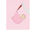 Baby Girl And Stork