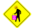 Halloween Pedestrian Caution Sign
