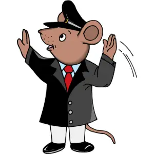 Mouse Directing Traffic Clipart