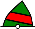 conical buoy green-red-green