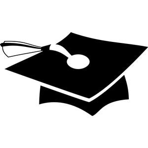 Graduation Hat - Monochrome Icon