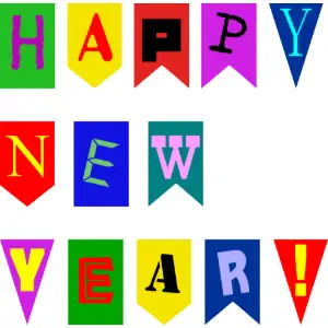 New Year Flags Clipart