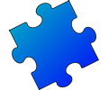 Dark Blue and Light Blue Puzzle Piece - Small