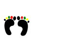 Footprints With Multi Colored Toes