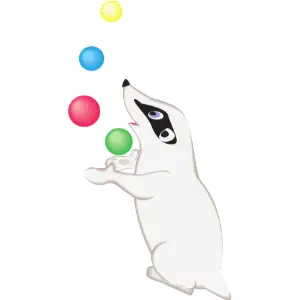 Badger Juggling Clipart
