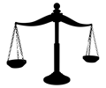 Brass Scales Of Justice Silhouette