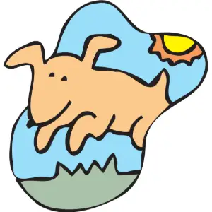 Dog Licking Clipart