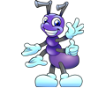 Friendly purple ant