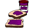 Colorized Peanut Butter and Jelly Sandwich