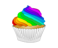 Vanilla Rainbow Cupcake