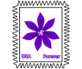 stamp purple flower