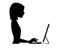 female typing on a computer