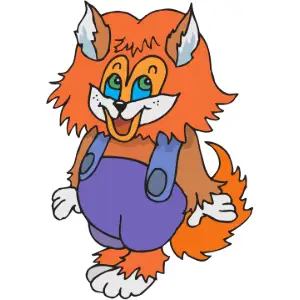 Fox in Overalls Clipart
