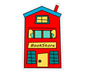 Cartoon Book Store Building