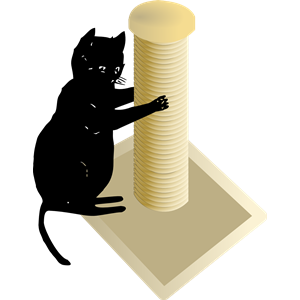 Cat and Scratching Post