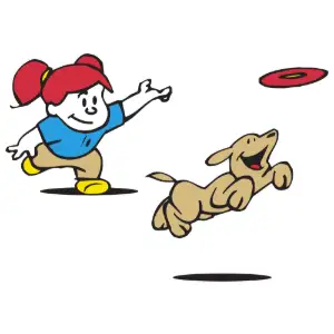 Dog Playing Fetch Clipart