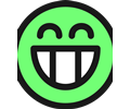 flat grin smiley emotion icon emoticon