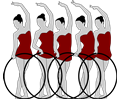 Rhythmic Gymnastics with bows