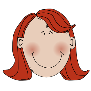 Womans face with red hair