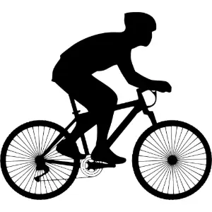 black silhouette of a cyclist Clipart