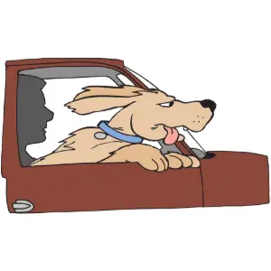 Dog in Car Clipart