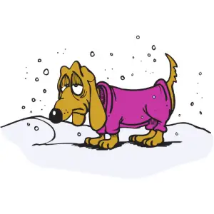 Dog in Snow Clipart