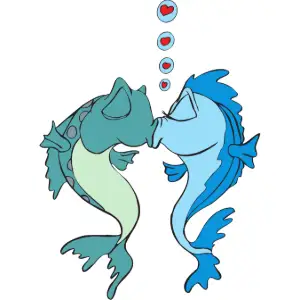 Fish Kissing Clipart