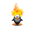 Burning penguin