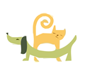 Yellow Cat and Green Dachshund