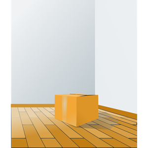 box over wood floor