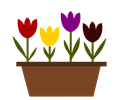 Potted tulips vectorized