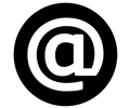 Email Icon - White on Black