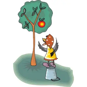 Magpie Picking Apple Clipart