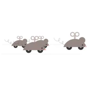 Mice on Wheels Clipart