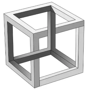 MC Escher's Impossible Cube Clipart