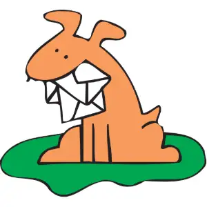 Dog Fetching Mail Clipart