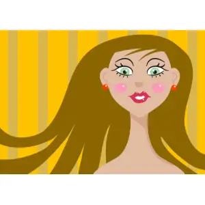 Cartoon Woman's Portrait Clipart