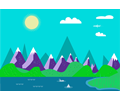 Flat Vector Landscape In The Google Now Style