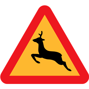 Warning Deer Roadsign