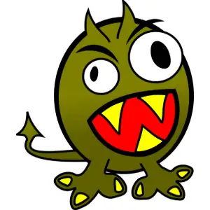 Small Funny Angry Monster Clipart