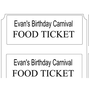Birthday Carnival Food Tickets