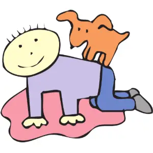 Dog on Back Clipart