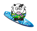 Surfer Cow